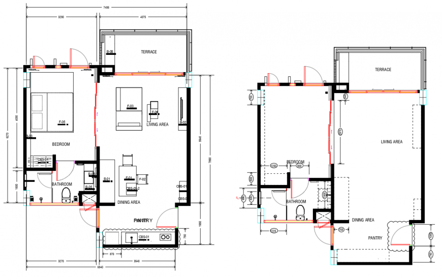 2d cad drawing of furniture layout 4 autocad software
