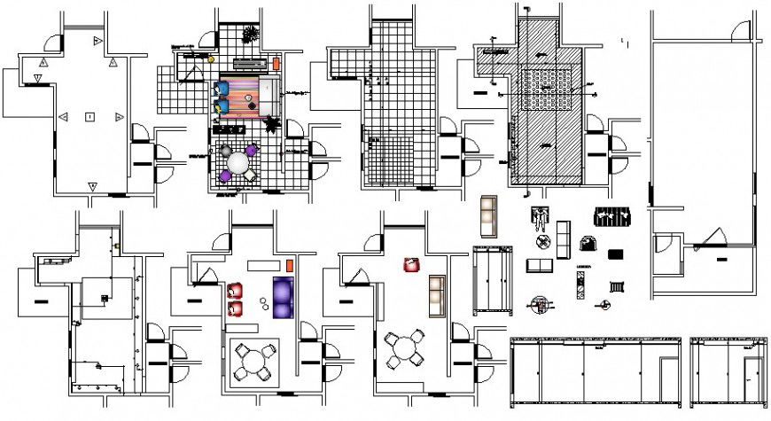 2d cad drawing of furniture layout room area auto cad software