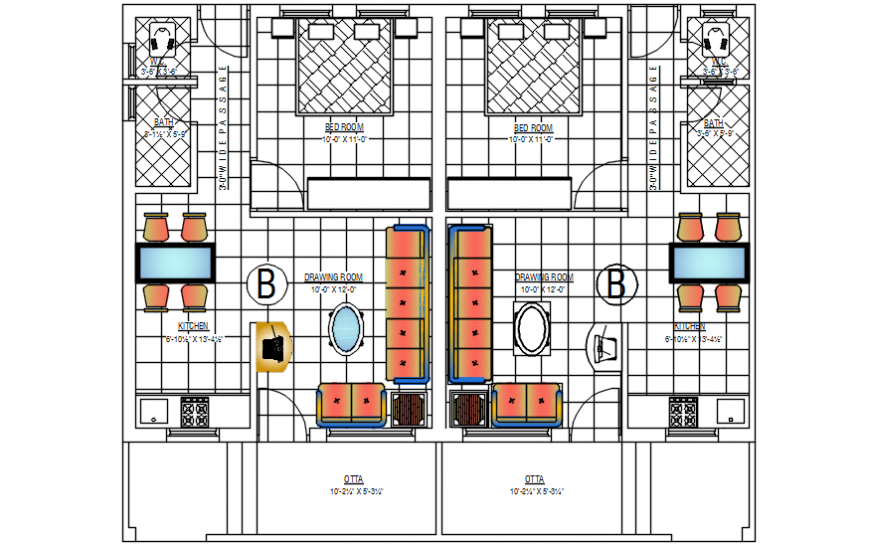 2d cad drawing of furniture layouts autocad software