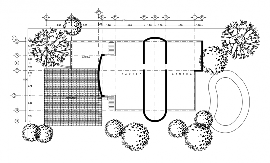 2d cad drawing of garden area auto cad software
