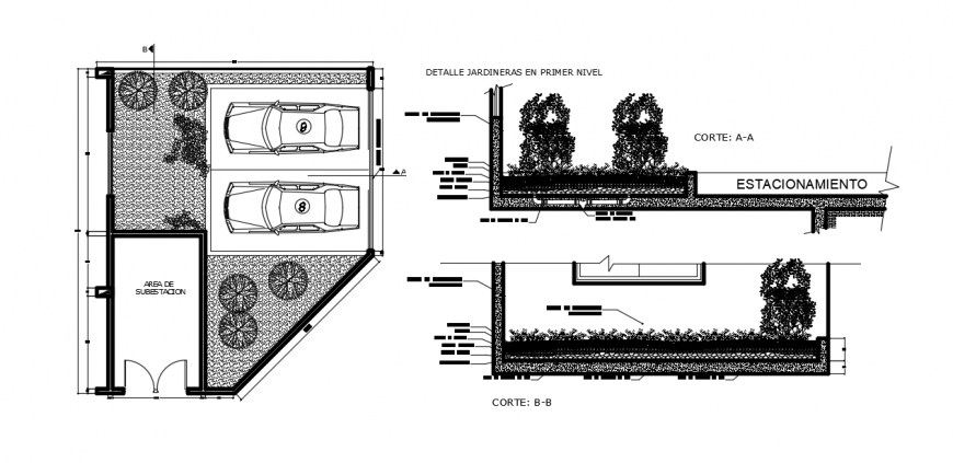 2d cad drawing of garden elevation auto cad software