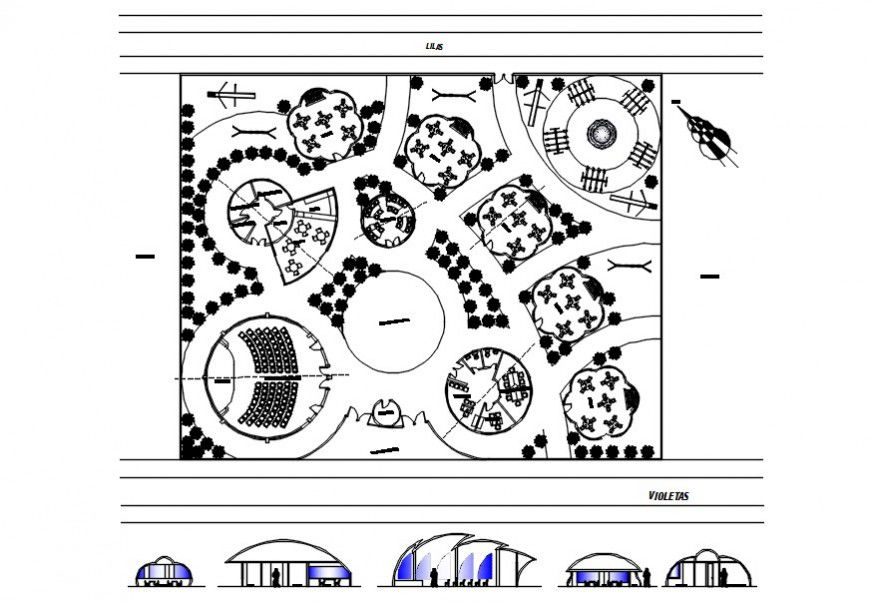 2d cad drawing of garden top elevation cad autocad software