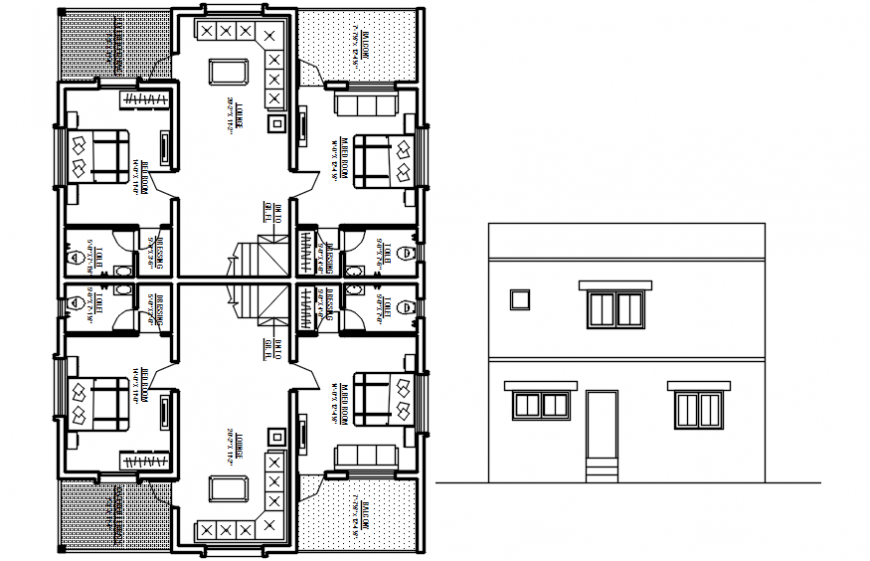 2d cad drawing of ground floor 2 autocad software
