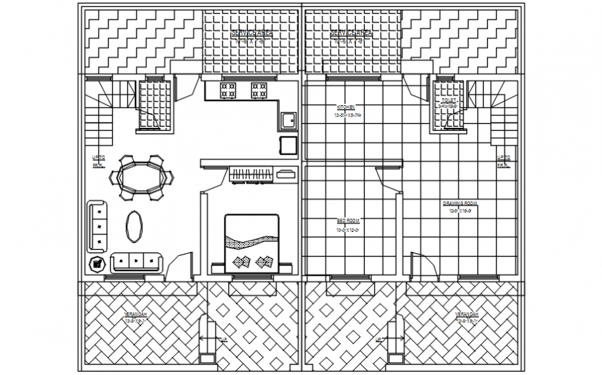 2d cad drawing of ground floor plan autocad software