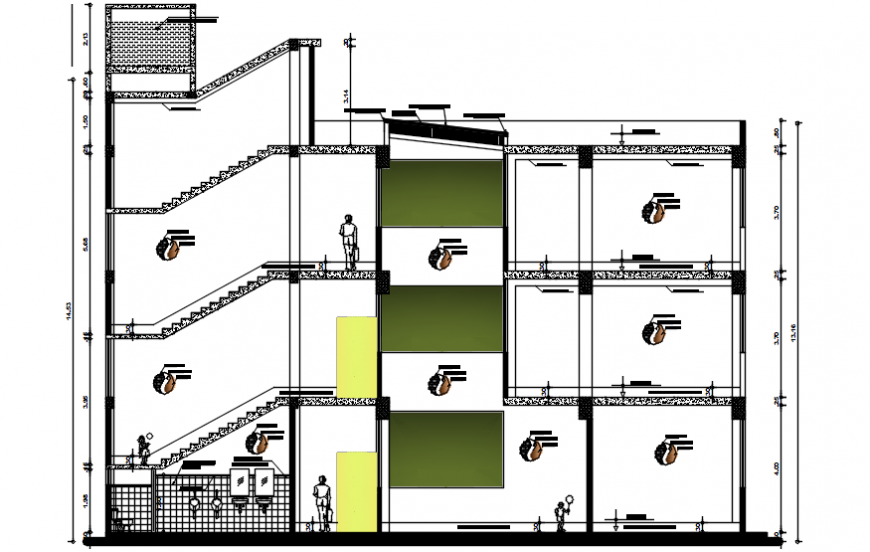 2d cad drawing of hall elevation staircase  view  AutoCAD software