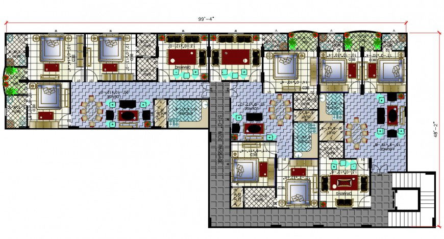 2d cad drawing of hatch interior house elevation autocad software