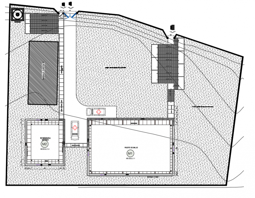 2d cad drawing of health post hatch plan autocad software