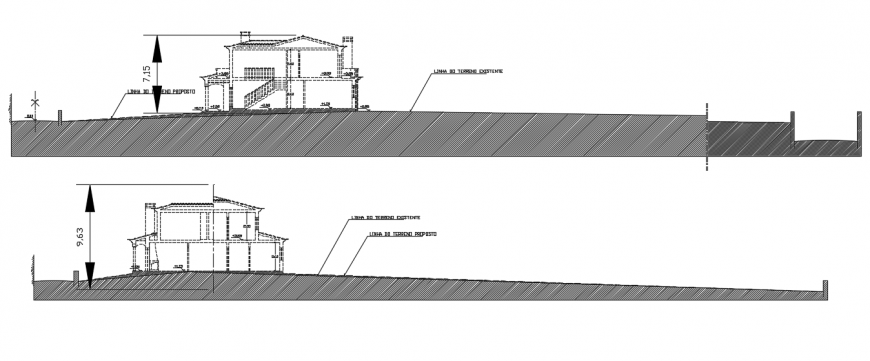 2d cad drawing of home back elevation auto cad software