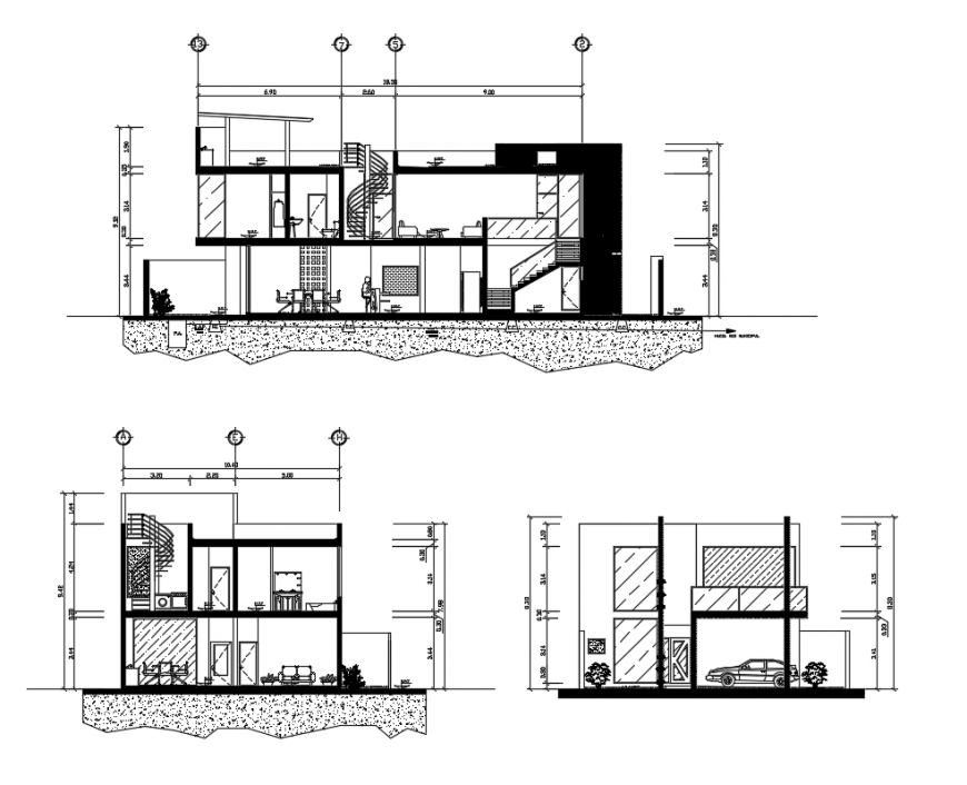 2d cad drawing of home section plan autocad software