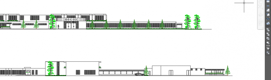 2d cad drawing of hospital  elevation  autocad software