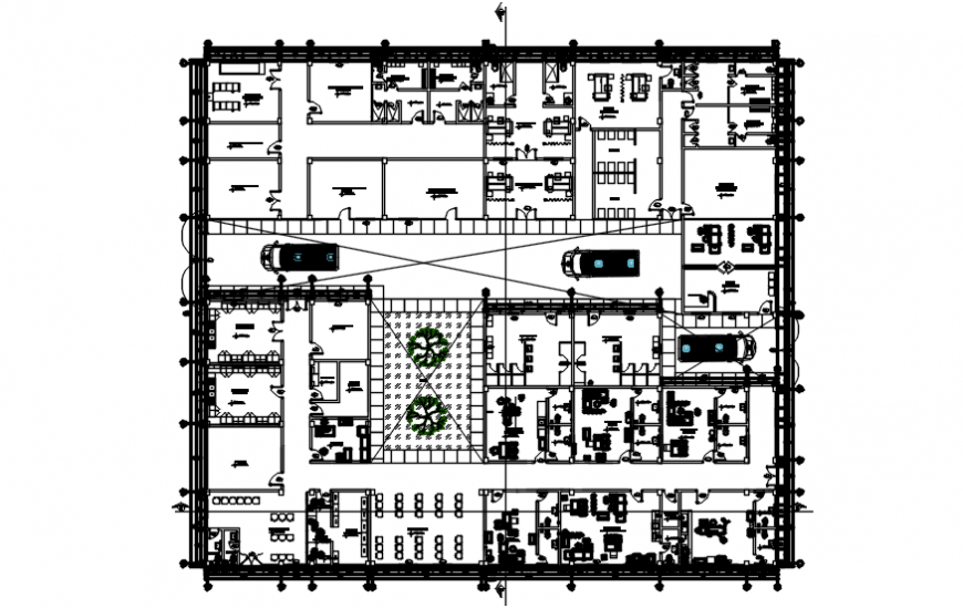 2d cad drawing of Hospital Layout plan cad file