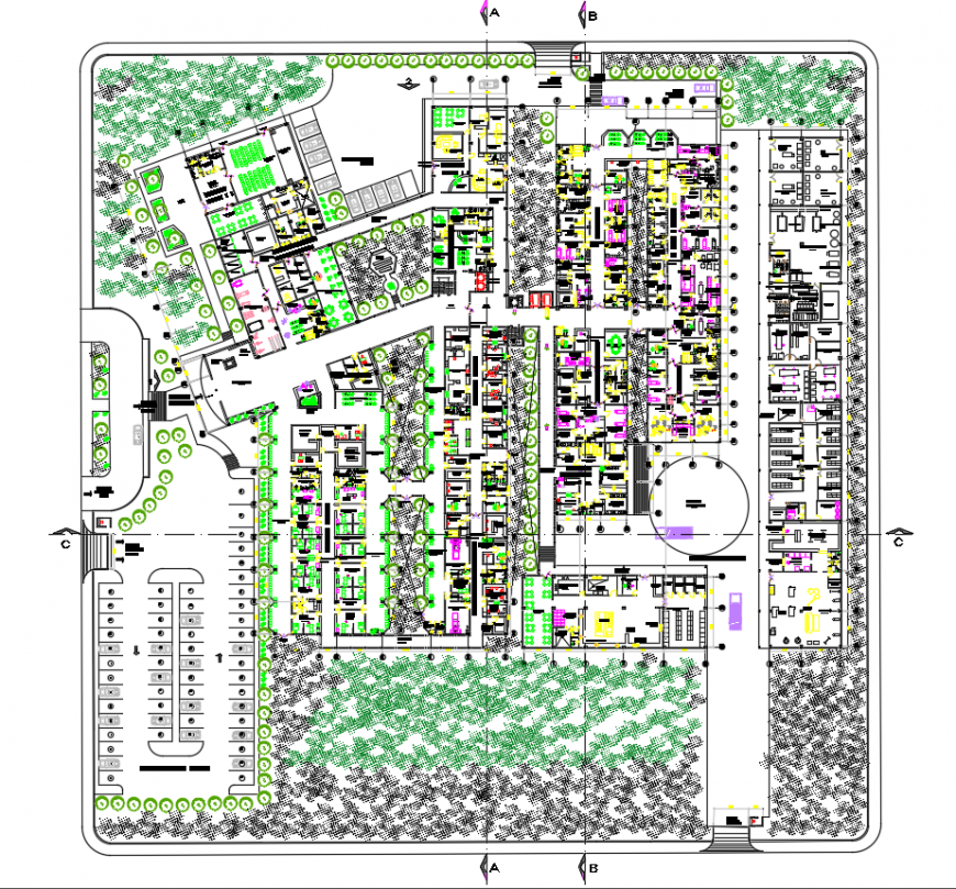 2d cad drawing of hospital plan drawing autocad software
