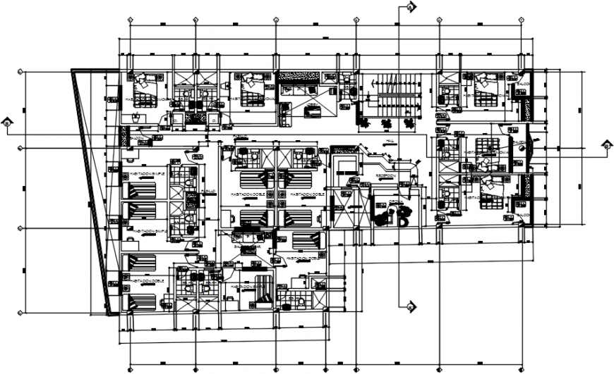 2d cad drawing of hostel one star elevation auto cad software