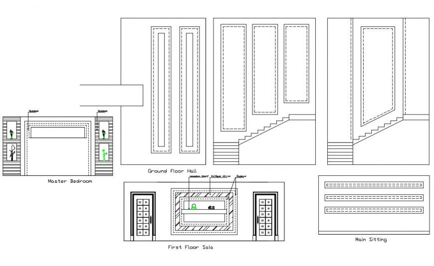 2d cad drawing of house ceiling layout plan elevation autocad file