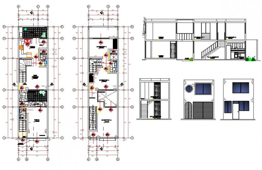 2d cad drawing of house dwg file