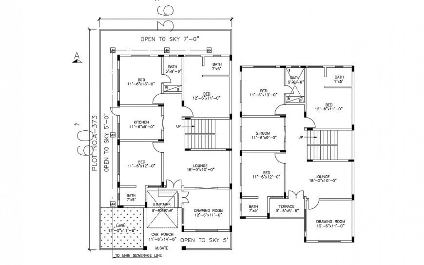 2d cad drawing of house elevation sewerage line autocad software