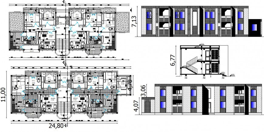 2d cad drawing of house floor plan auto cad software