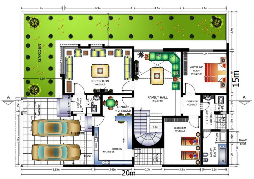 2d cad drawing of house stru plan auto cad software
