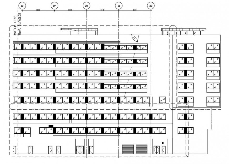 2d Cad drawing of industrial building design