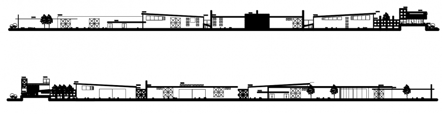 2d cad drawing of industrial centre sections autocad software