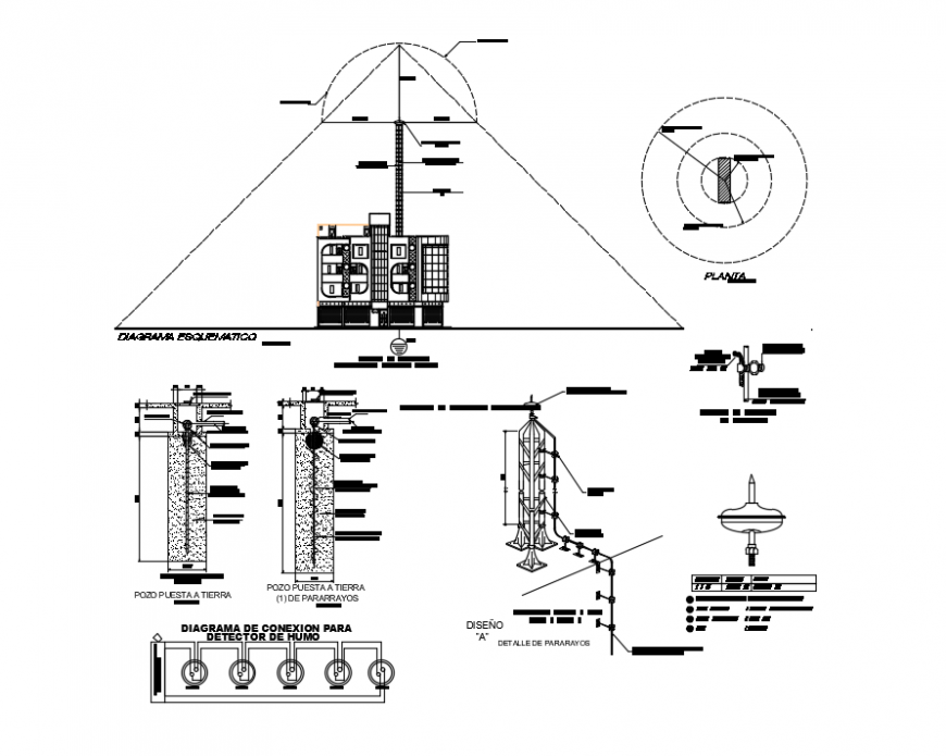 2d cad drawing of installation section drawing autocad software