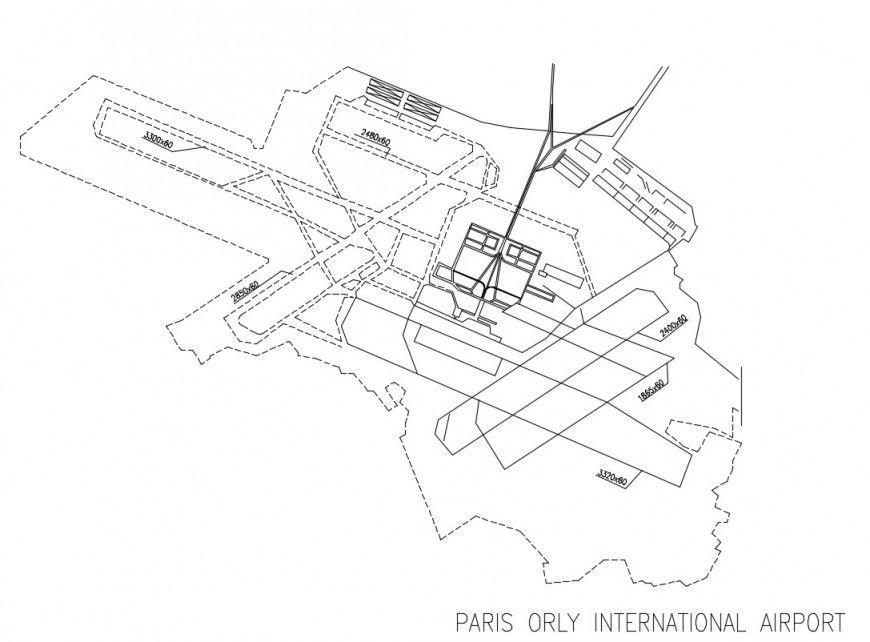 2d cad drawing of international airport autocad software