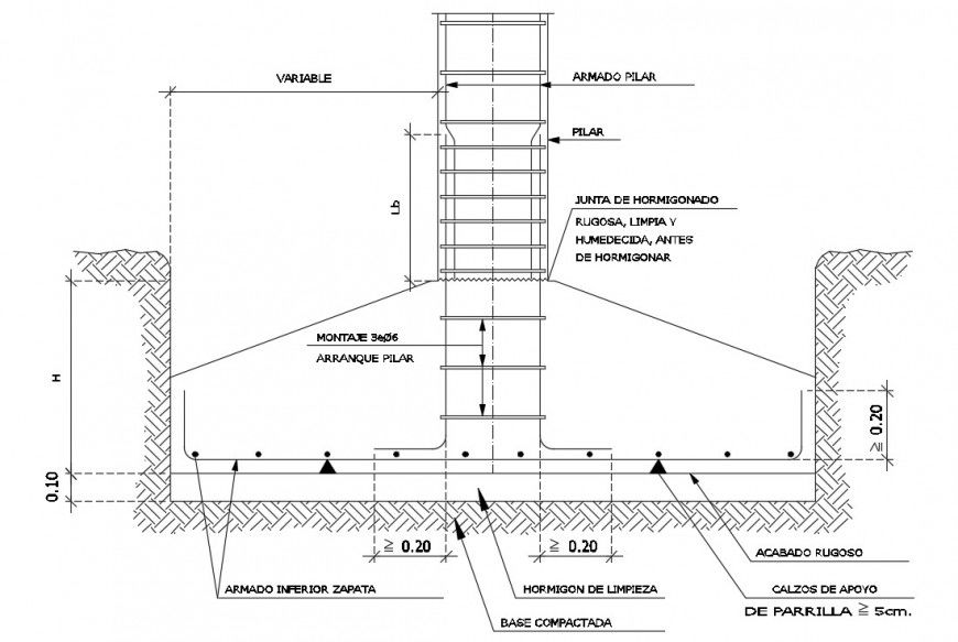 2d cad drawing of Isolated footing autocad software