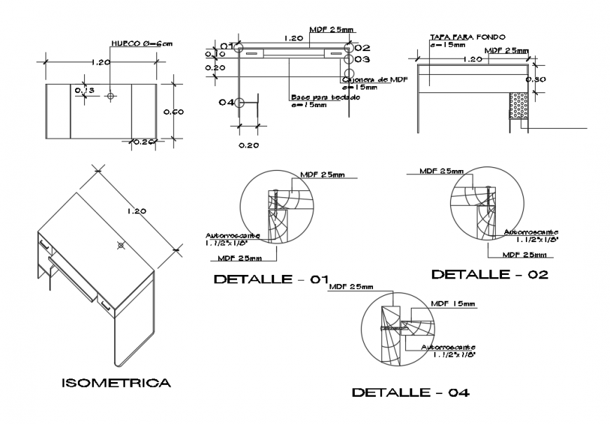 2d cad drawing of isometric detalle elevation autocad software