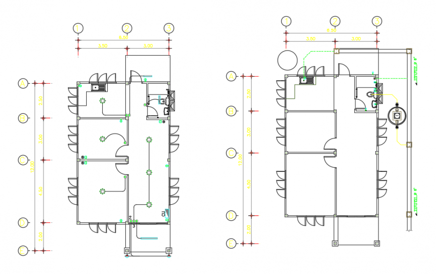 2d cad drawing of kabana house AutoCAD software