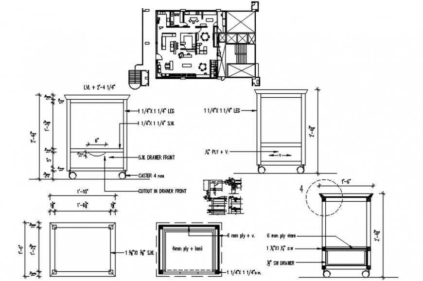 2d cad drawing of kitchen elevation AutoCAD software