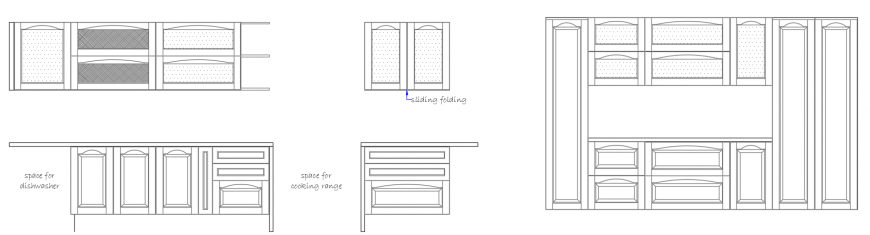 2d cad drawing of kitchen furniture autocad software