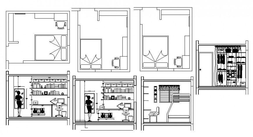 2d cad drawing of library plan auto cad software