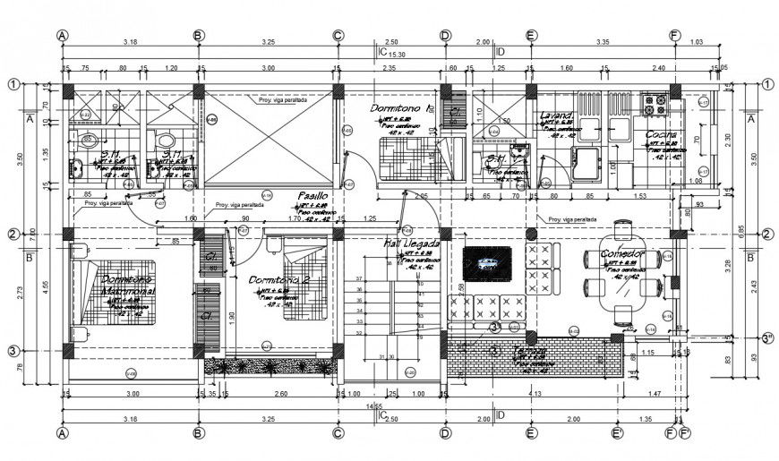 2d cad drawing of living Oliver house plan autocad software