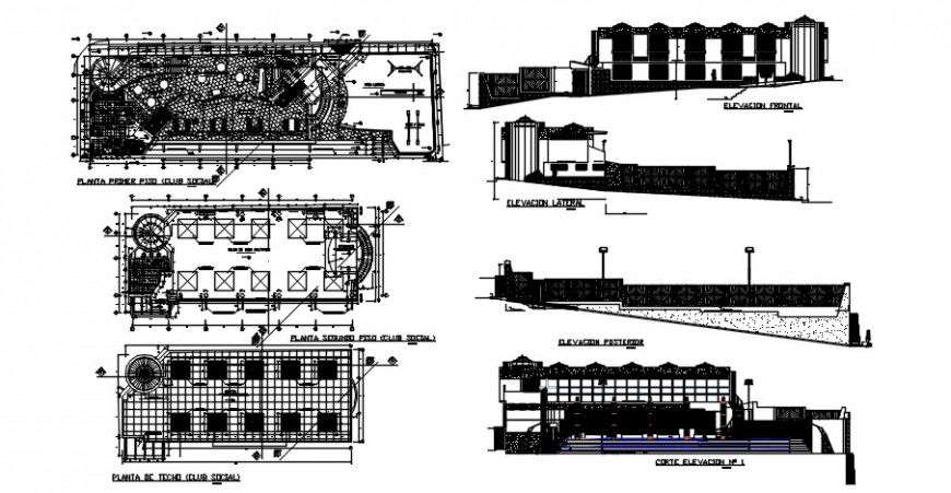 2d cad drawing of losa multiples sports section auto cad software