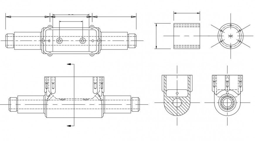 2d cad drawing of machinery equipment autocad software