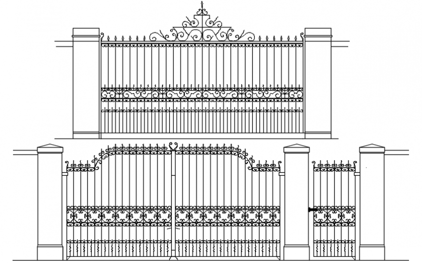 2D cad drawing of main gate Auto CAD software