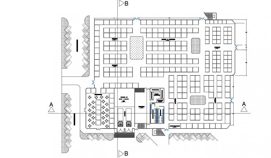 2d cad drawing of market project autocad file