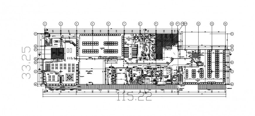 2d cad drawing of market shop elevation with seprate cabinet