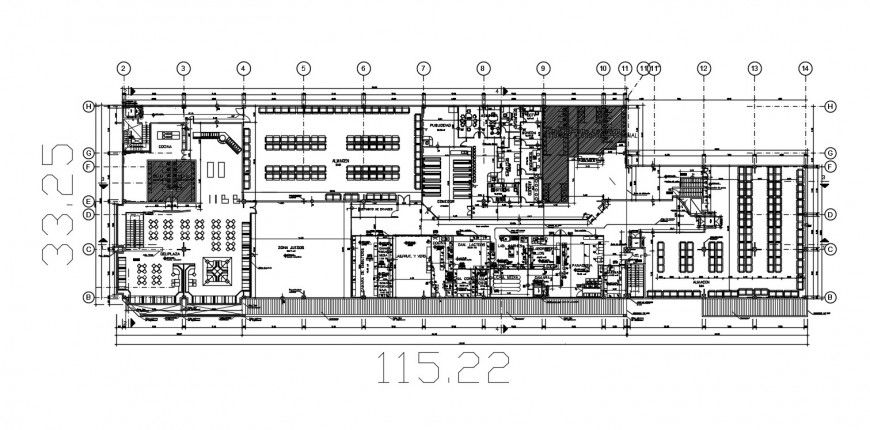2d cad drawing of market shop top elevation with seprate cabinet