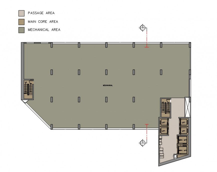 2d cad drawing of mechanical floor apartment