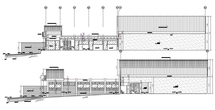 2d cad drawing of modern lithosphere elevation auto cad software