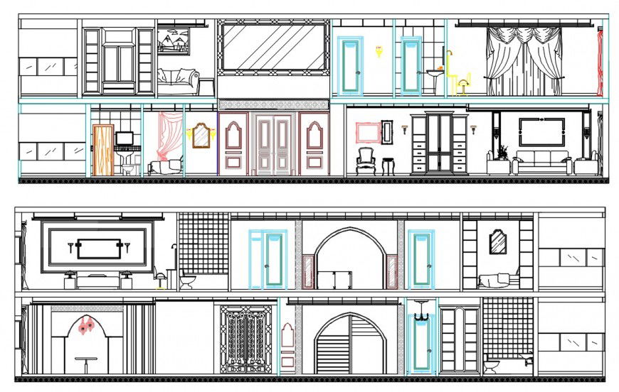 2d cad drawing of Moroccan villa autocad software