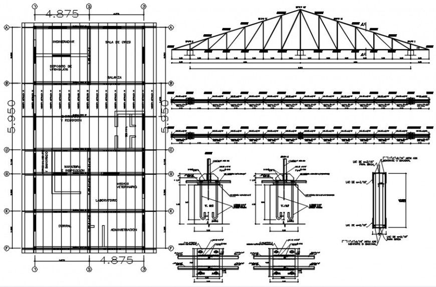 2d cad drawing of municipality center roof autocad software
