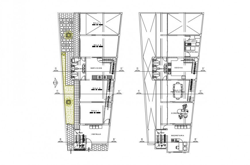 2d cad drawing of nursery elevation autocad software