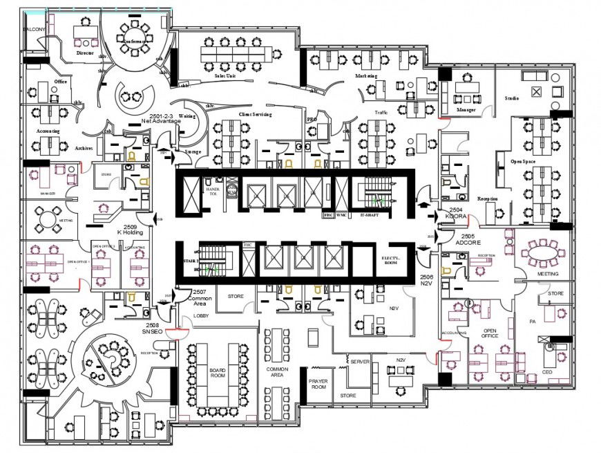 2d cad drawing of office modification file autocad software