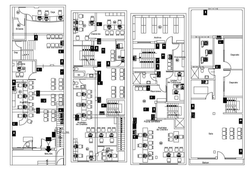 2d cad drawing of office floor elevation auto cad software