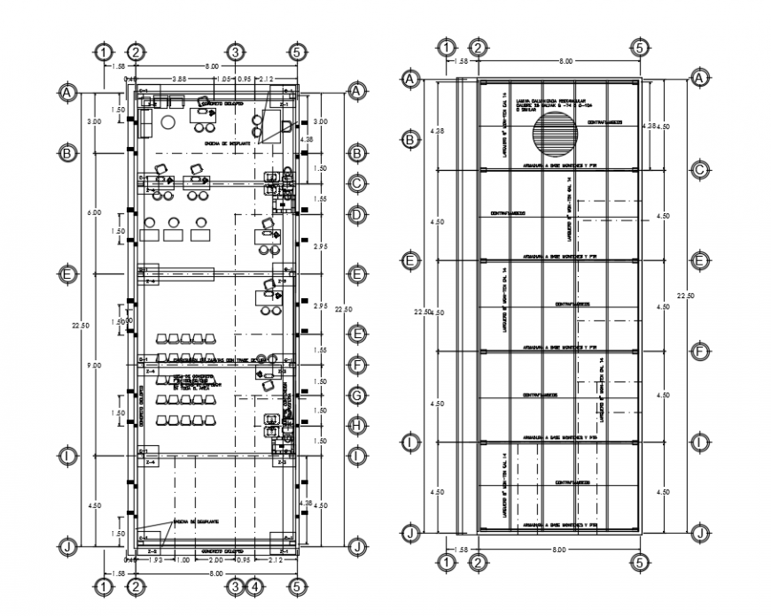 2d cad drawing of Office structural auto cad software