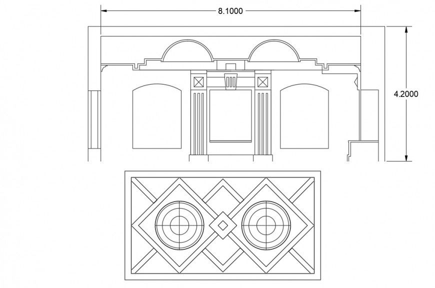 2d cad drawing of office wall attached gate autocad software