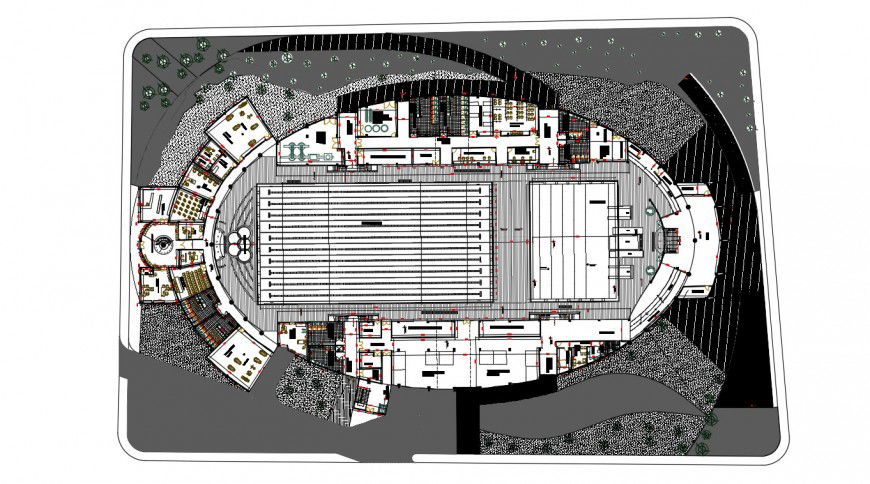 2d cad drawing of Olympics swimming pool autocad software