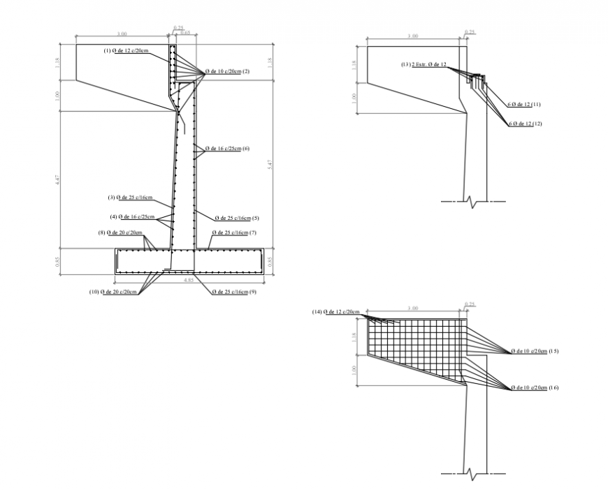 2d cad drawing of panel bridge autocad software